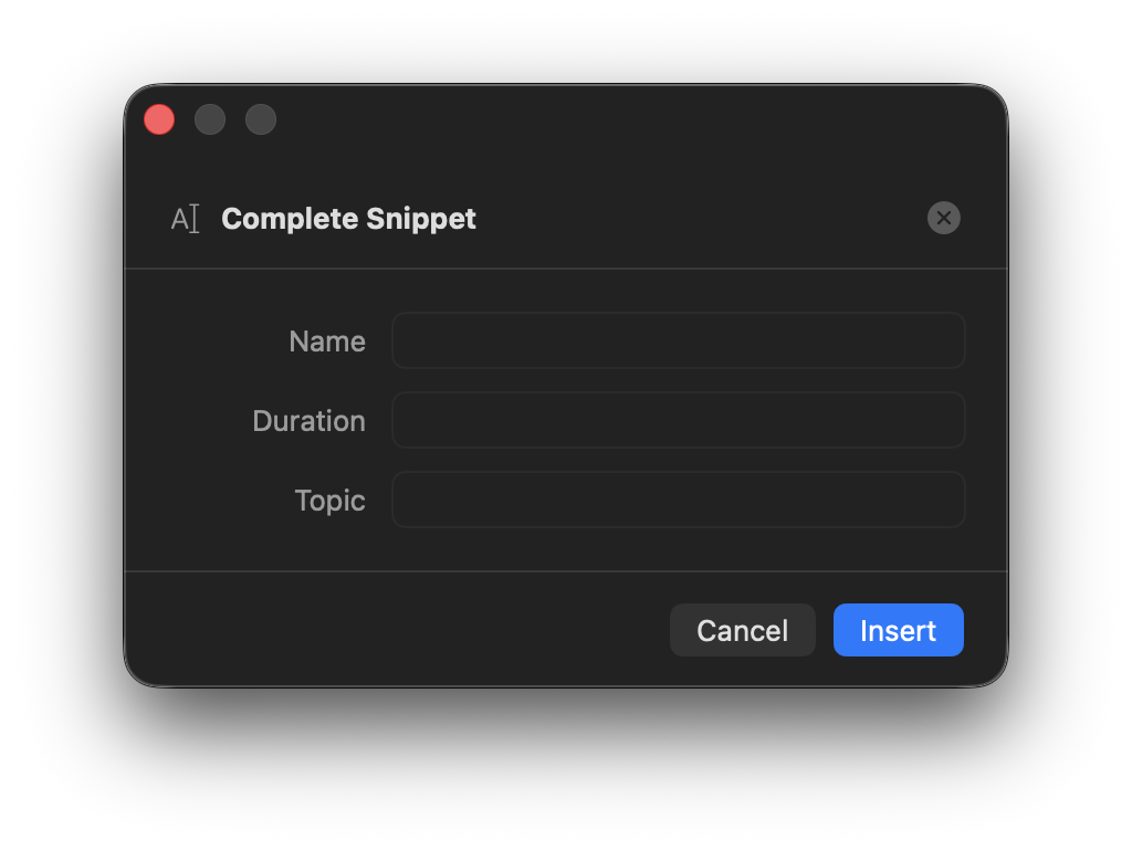 Fill-in field prompt